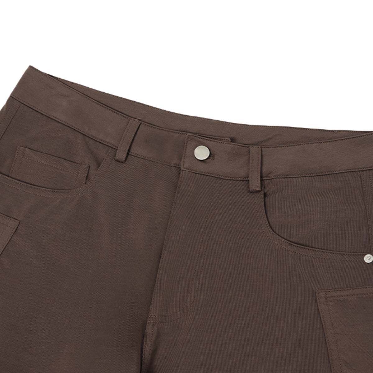 Pantalones de algodón con pierna ancha y color liso