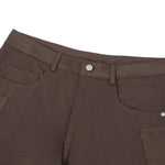 Pantalones de algodón con pierna ancha y color liso