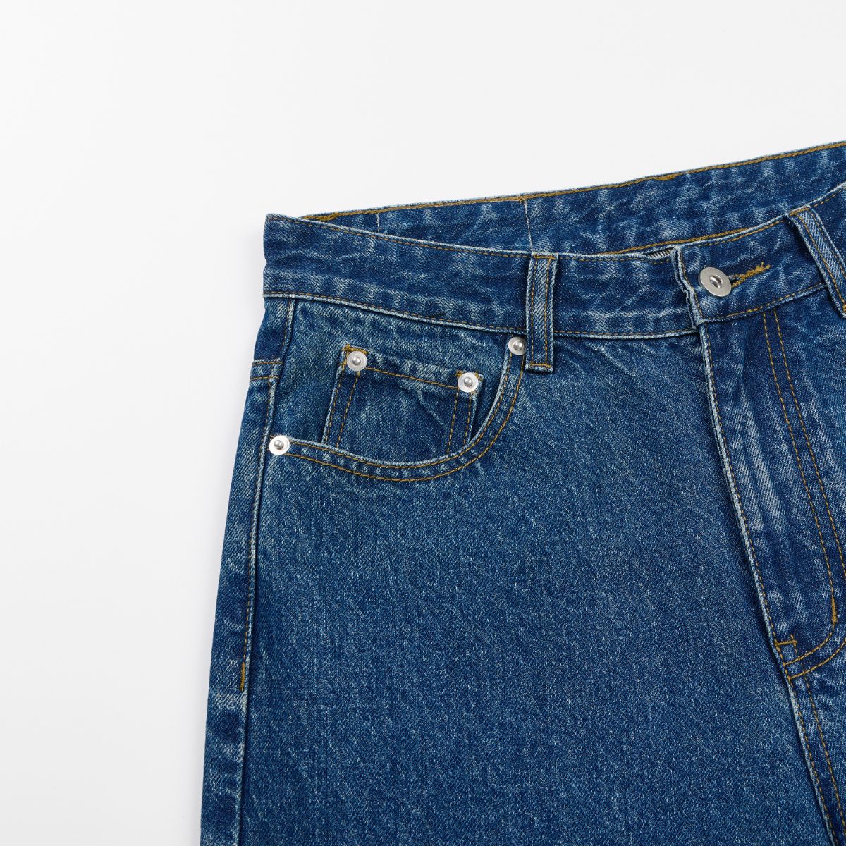 Old Money Style Dark Blue Straight‑Leg Vintage Denim Jeans