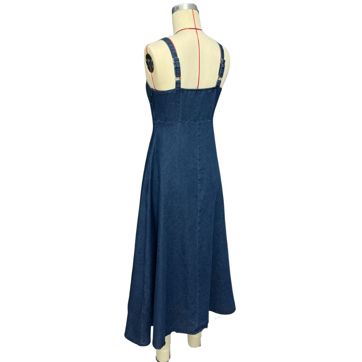 Sweet Pea Tied Bust Denim Midi Dress