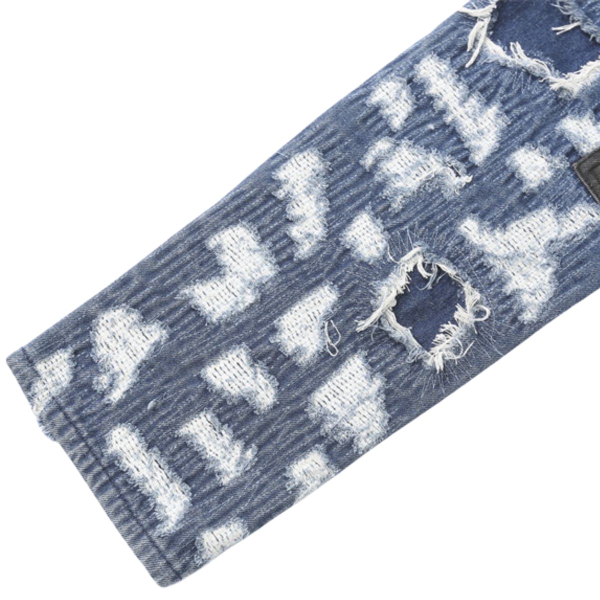 Smoke Rise Straight Leg Repaired & Distressed Patchwork Jeans