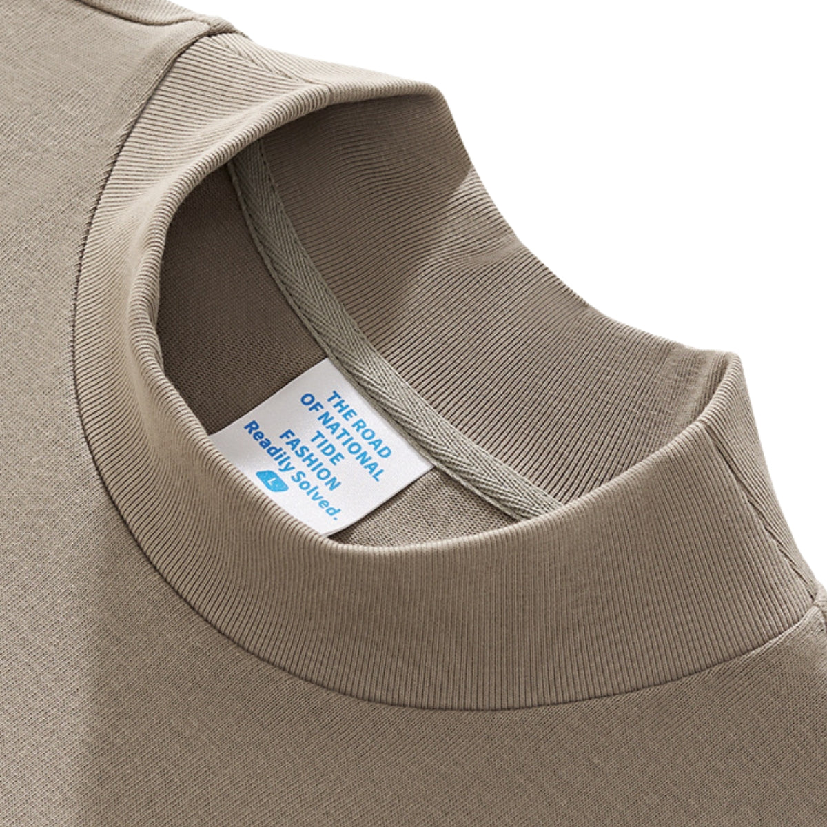 Relaxed Drop Shoulder Rib Hem BF Fit Casual Tee