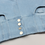 High-Waisted Button-Front Skinny Jeggings