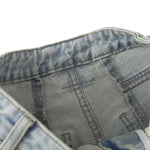 American Retro Frayed Hem Star Graphic Loose Fit Denim Trousers