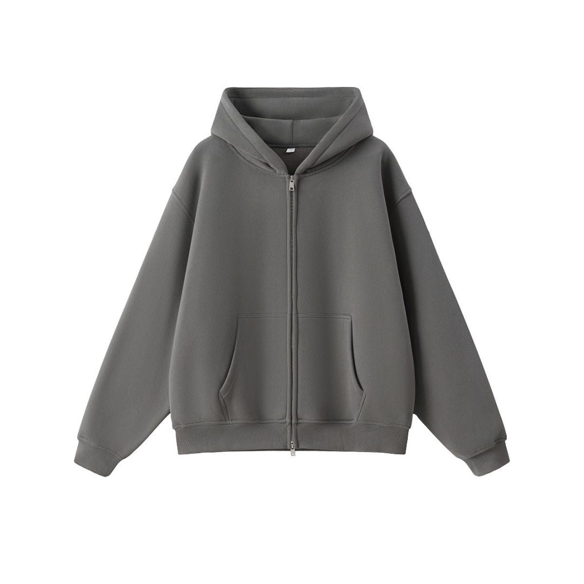Old‑Money Boxy Fleece‑Lined Zip‑Up Hoodie