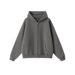 Old‑Money Boxy Fleece‑Lined Zip‑Up Hoodie
