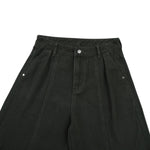 Relaxed Fit Seam Accent Wide‑Leg Trousers