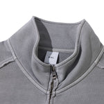 Heavyweight Cotton Stand Collar Washed Full‑Zip Sweatshirt