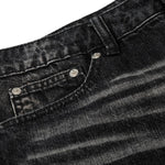 Gradient Cat Whisker Heavy-Wash Baggy Wide-Leg Jeans