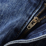 Falda vaquera con bordado de perlas y lavado vintage