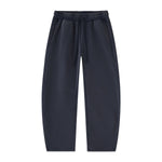 Vintage Washed Fleece‑Lined Elastic Waist Curved Leg Pants