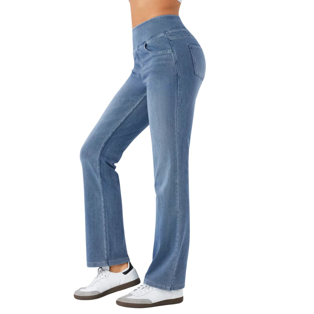 Vintage Washed High Waist Straight Leg Jeans