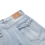 Washed Lightning Pattern Wide Flare Jeans