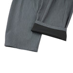 Vintage Stripe Barrel-Leg Tailored Trousers