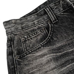 Vintage Washed Wide Leg Lightning Whisker Jeans