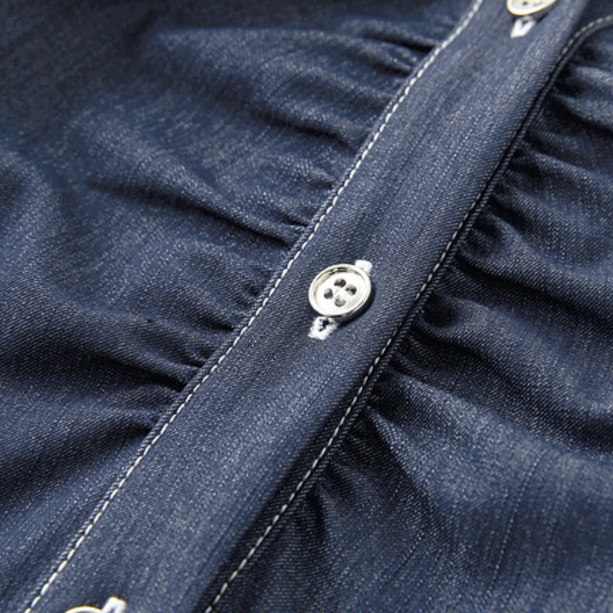 Button Front Denim Sleeveless Midi Shirt Dress