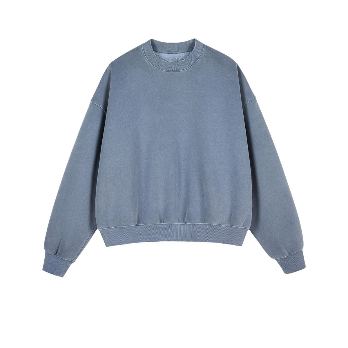 Boxy Fit WashedDistressed Fleece Sweatshirt