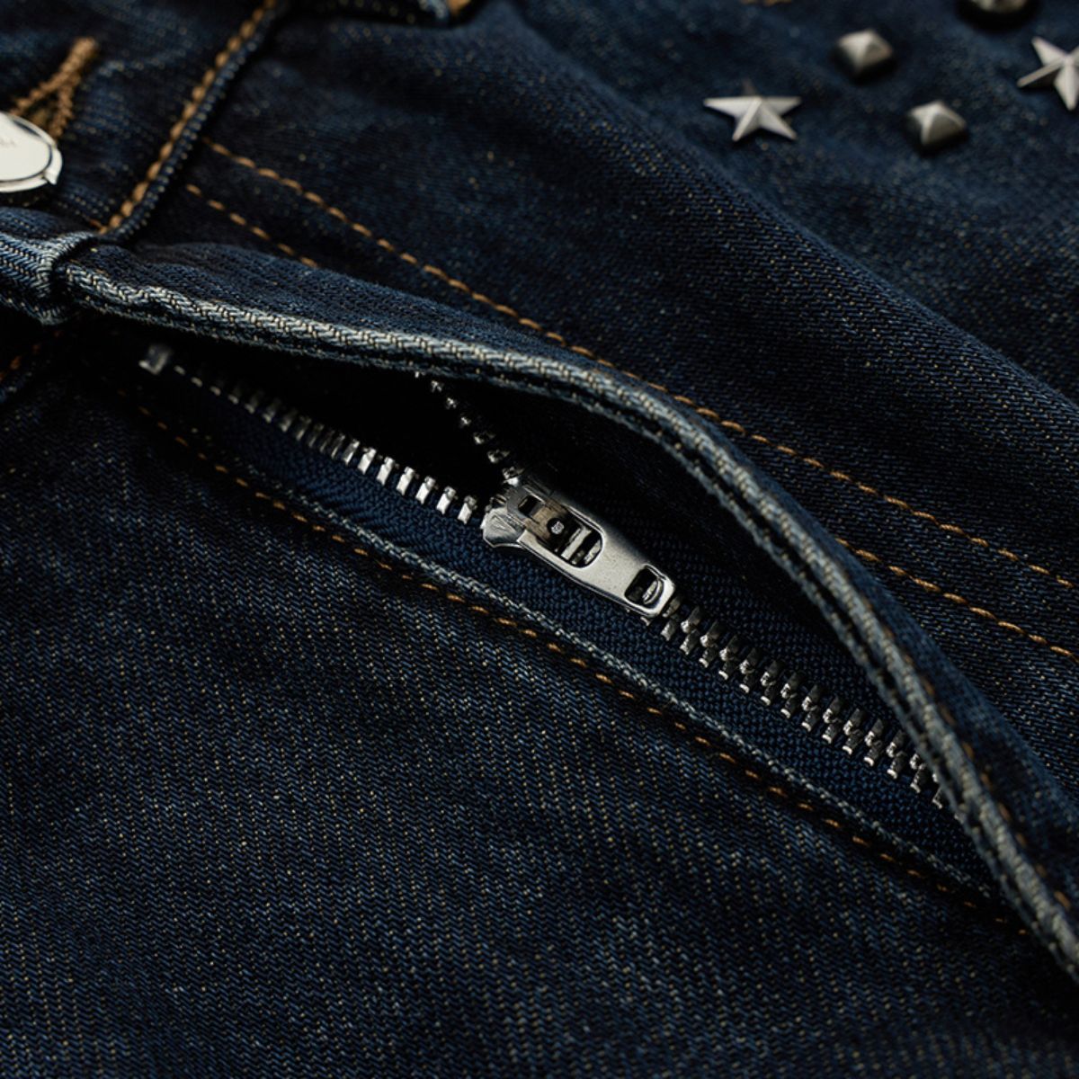 Vintage Studded Wide Leg Jeans