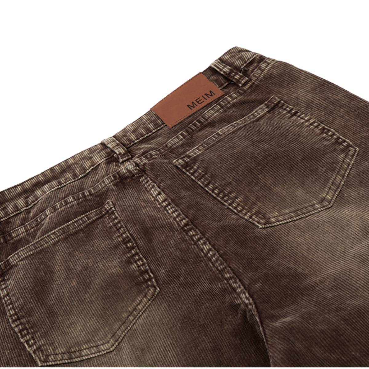 Retro Washed Corduroy Baggy Straight-Leg Pants
