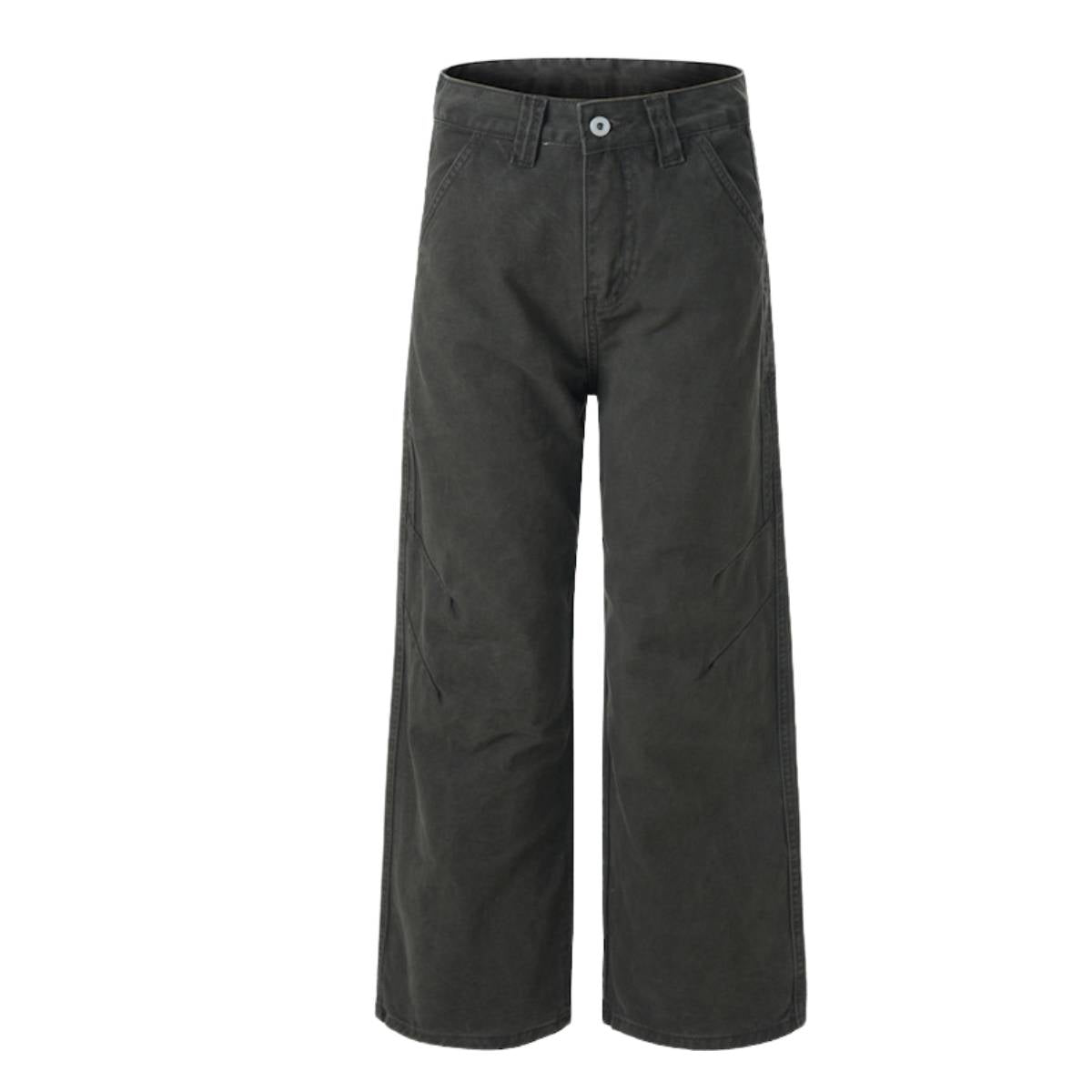 Pantalones de algodón con pierna ancha y color liso