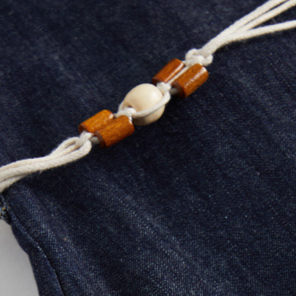 Beaded Neckline Sleeveless Denim Belted Dress