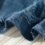 Sleeveless Patchwork Jacquard Denim Midi Dress