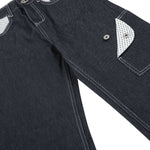 Paneled Pocket Decor Relaxed Raw Denim Jeans