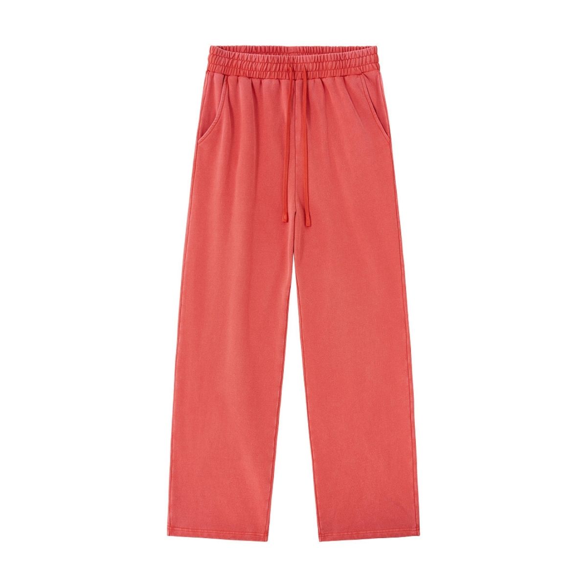Heavyweight Cotton Washed Distressed Terry Wide‑Leg Pants