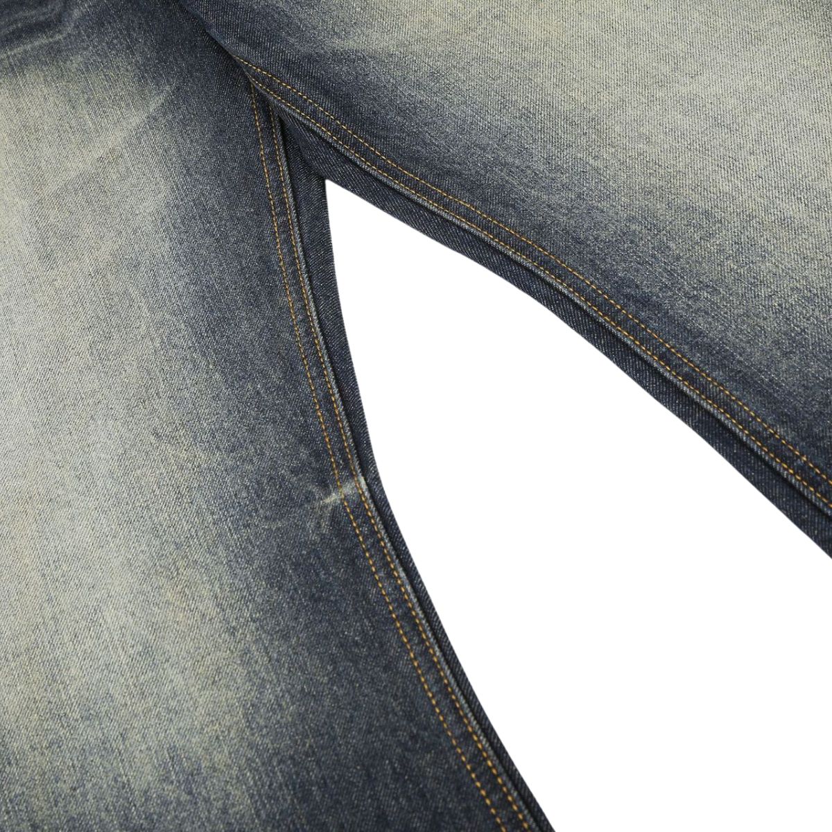 Washed Whiskering Micro Flare Vintage Denim Jeans