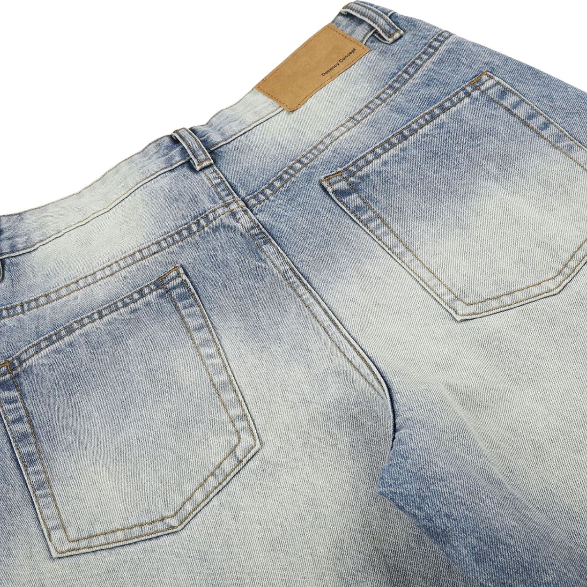 Vintage Light Wash Wide Leg Jeans with Whiskered Fade