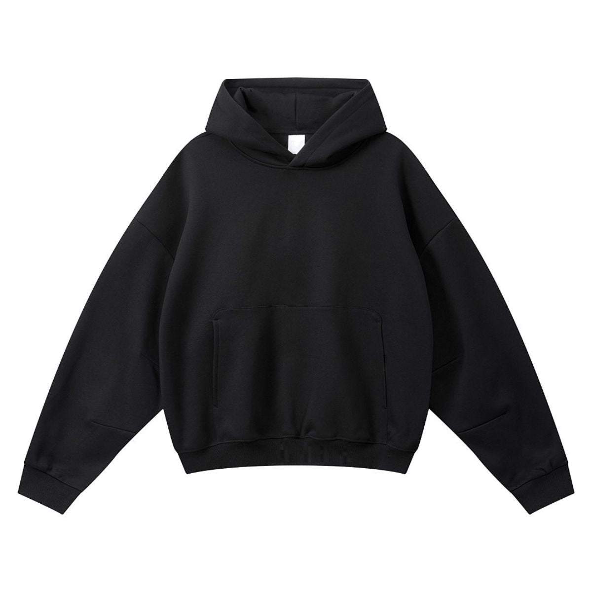 Vintage Fleece‑Lined Oversized Curved Sleeve Hoodie