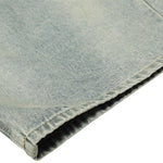 Men's Two-Tone Double Waist Denim Pants Washed Distressed Punk