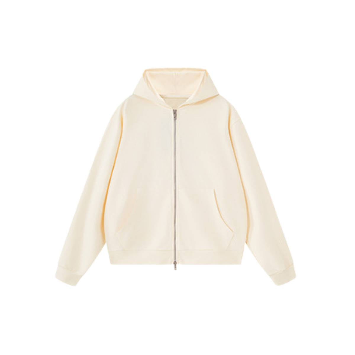 Sudadera con capucha y cremallera lavada de doble cursor