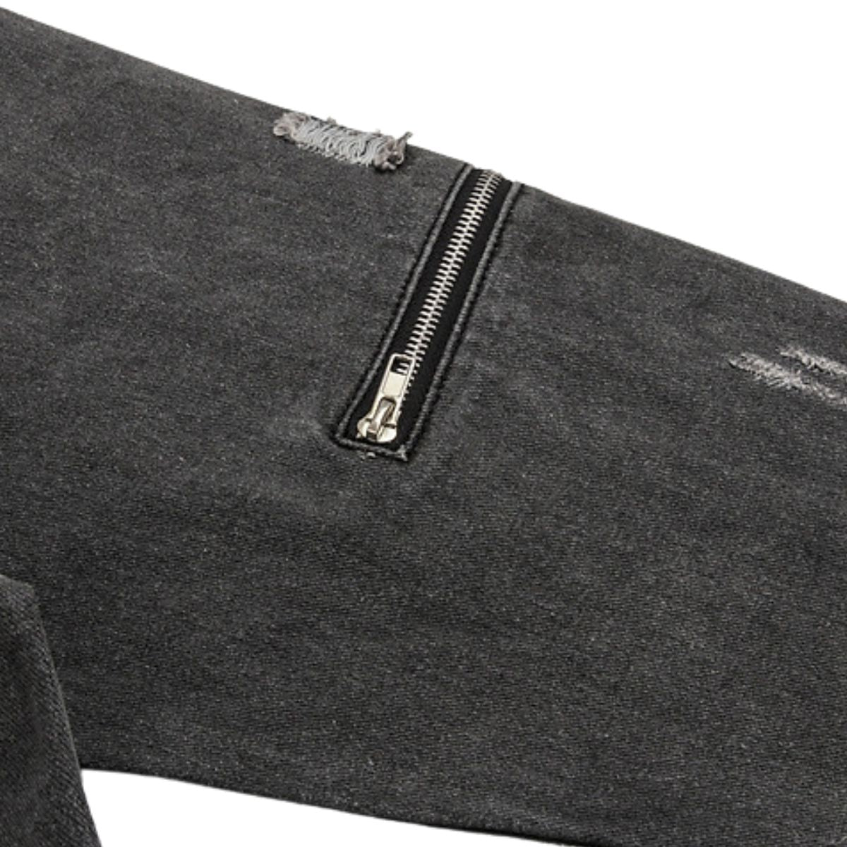 Street Distressed Patchwork Vintage Denim Jacket