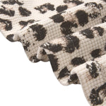 Leopard Print Waffle‑Knit Crew Neck Long Sleeve T‑Shirt