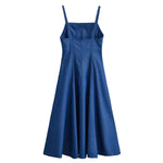 Falda vaquera con bordado de perlas y lavado vintage