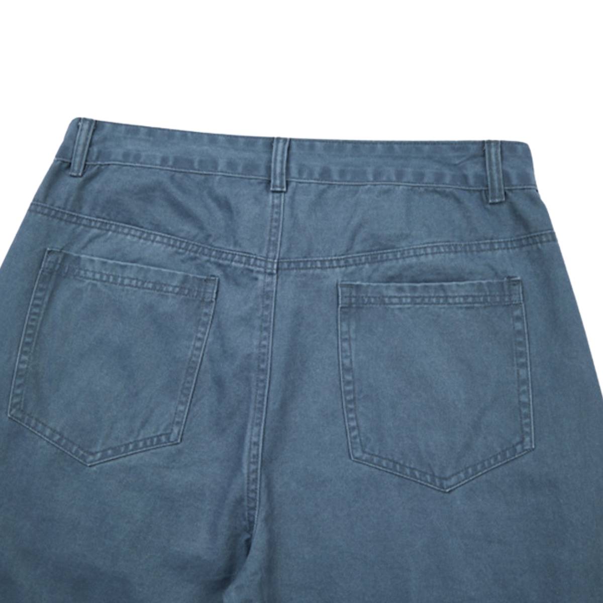 Pantalones de algodón con pierna ancha y color liso