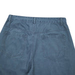 Pantalones de algodón con pierna ancha y color liso