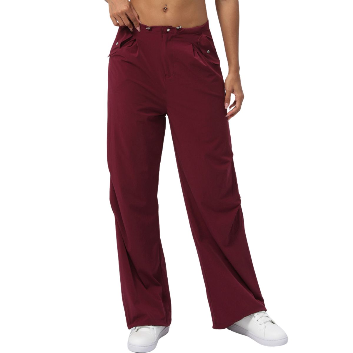 Relaxed-Fit Pleated Parachute Pants