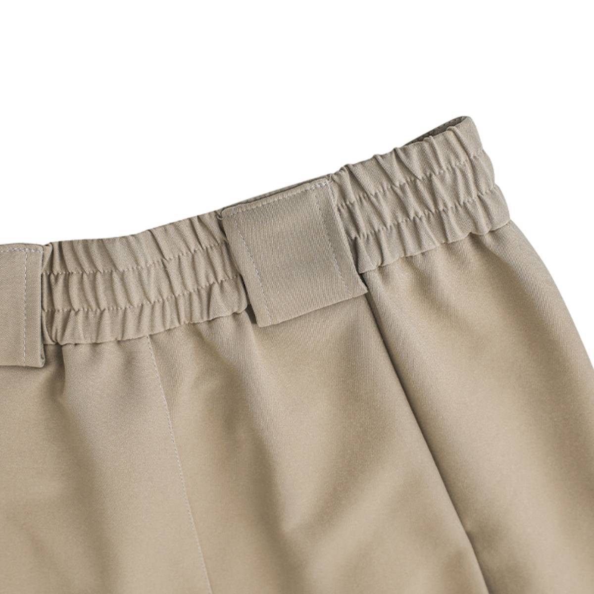 Premium Plain Pleated Seam Drape Wide Fit Stretch Pants