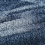Deep Blue Washed Cat Whisker A-Line Straight Baggy Denim Jeans
