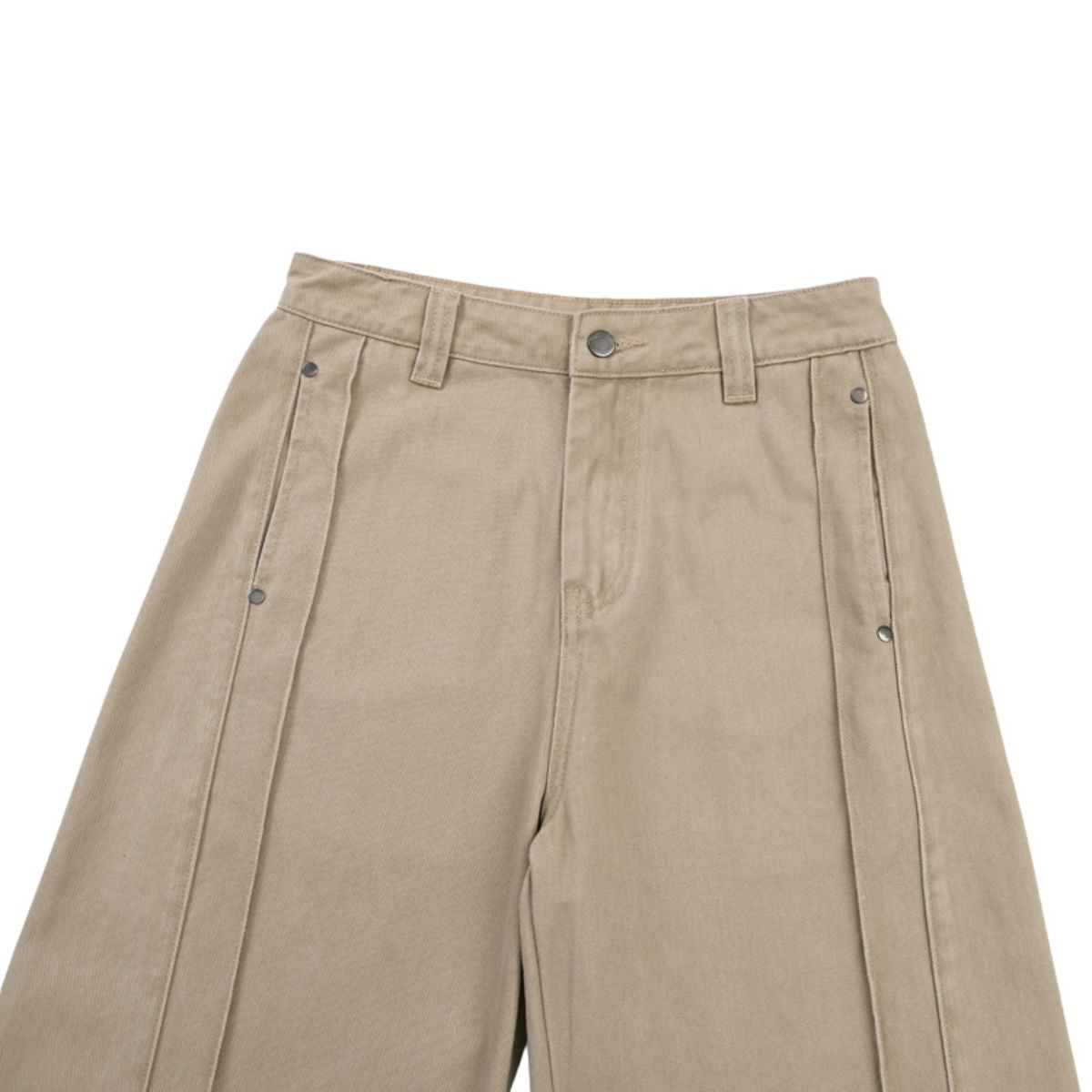 Seam‑Detail Wide‑Leg Twill Pants