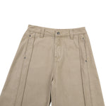 Seam‑Detail Wide‑Leg Twill Pants