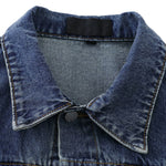 Unisex Commuter Workwear Style Single-breasted Lapel Straight Denim Jacket