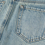 Women's Distressed Denim Midi Skirt