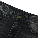 Vintage Washed Black Wide‑Leg Jeans