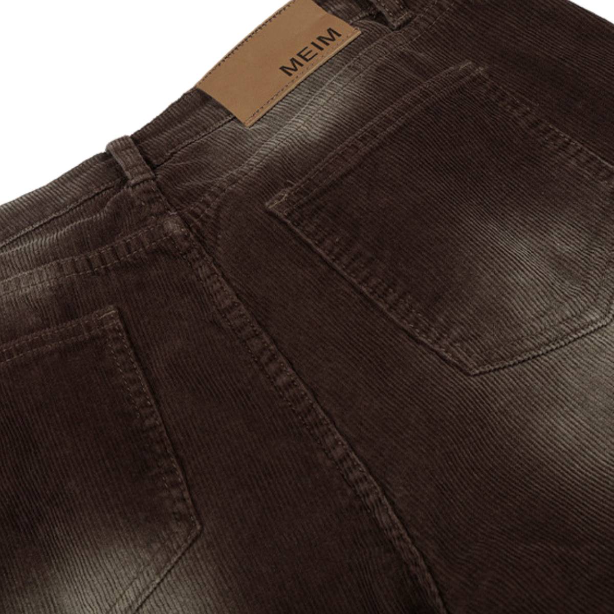Vintage American Whiskered Corduroy Wide-Leg Jeans