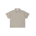Waffle Knit Lapel Polo T Shirt