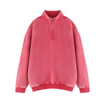 Heavyweight Washed Fleece Stand Collar Zip Sweatshirt