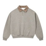 Quiet Luxury Old Money Color‑Contrast Plaid Half‑Zip Polo Sweatshirt